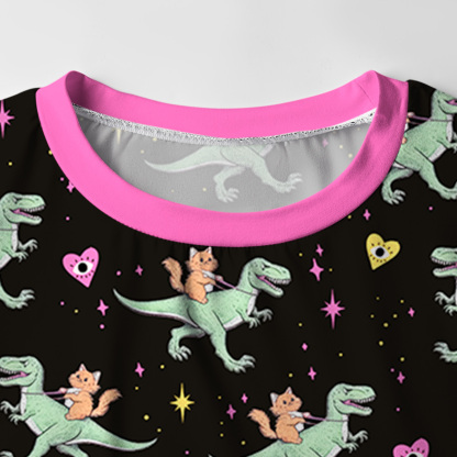 Purplehecate Witch Cat Rides the Dino Pajamas