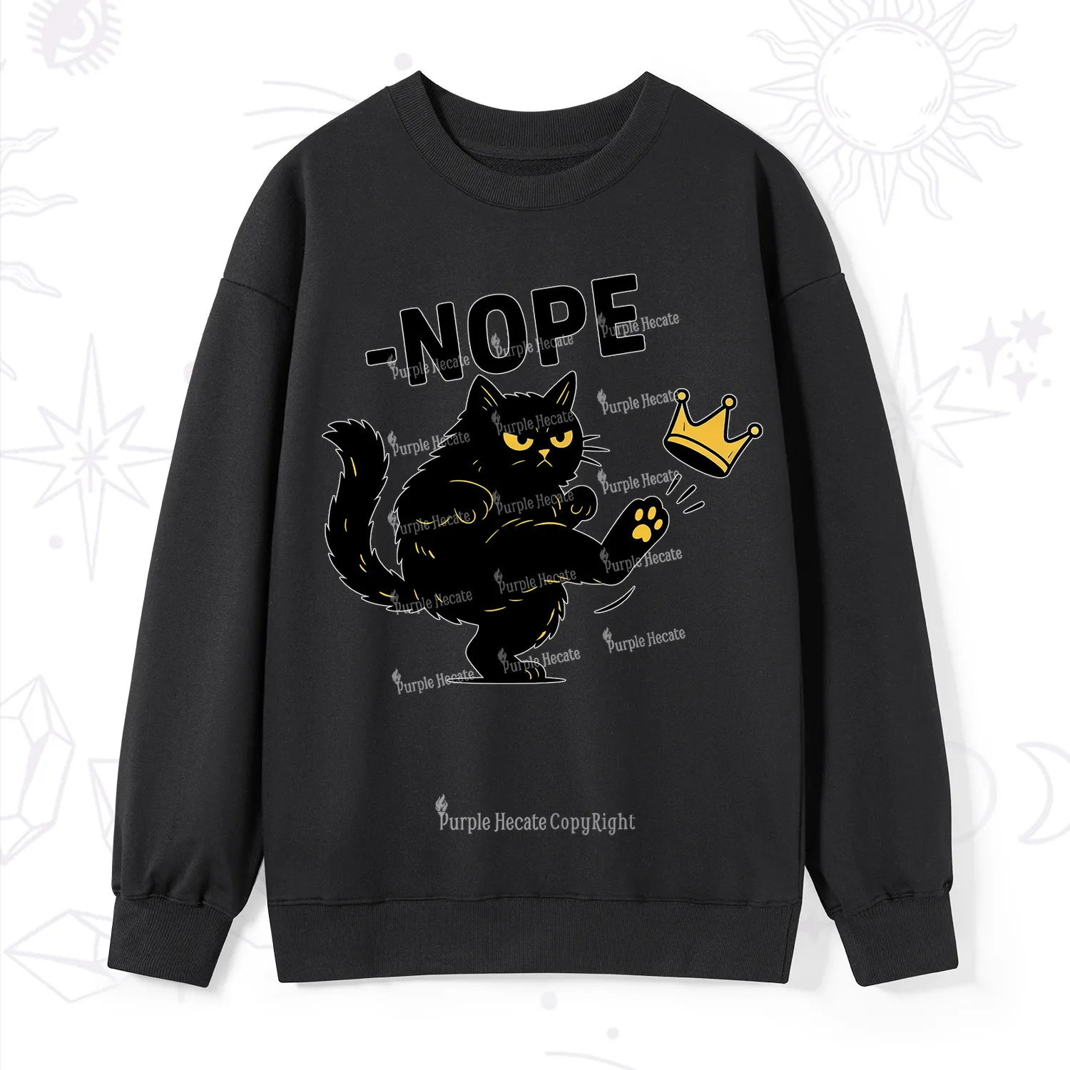 Purplehecate No Kings Black Cat Sweatshirt
