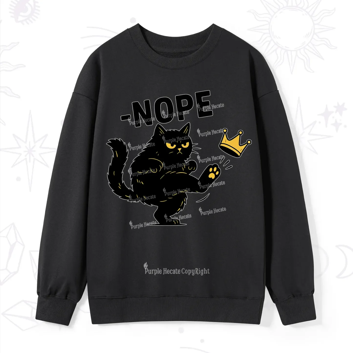 Purplehecate No Kings Black Cat Sweatshirt
