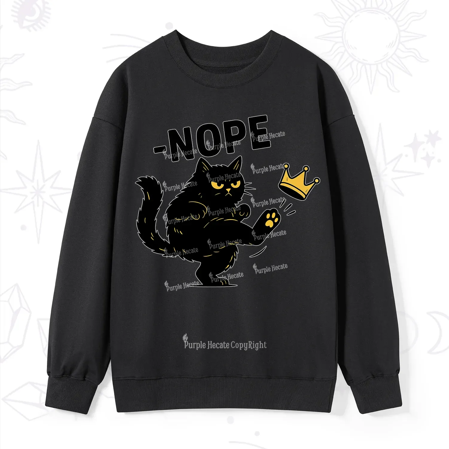 Purplehecate No Kings Black Cat Sweatshirt
