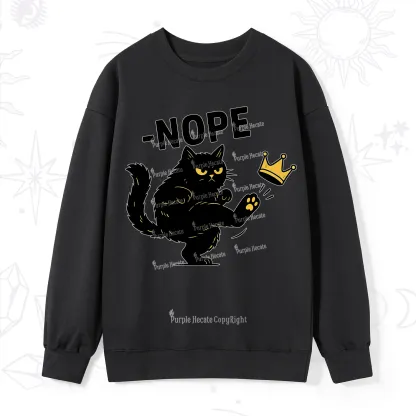 Purplehecate No Kings Black Cat Sweatshirt