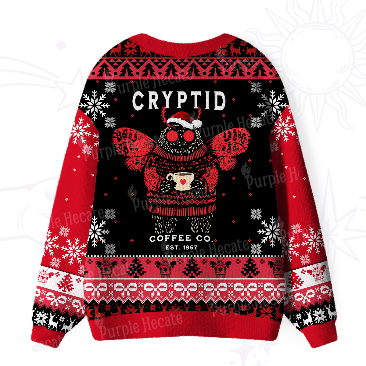 Purplehecate Holiday Monster Mug Ugly Cardigan Sweaters
