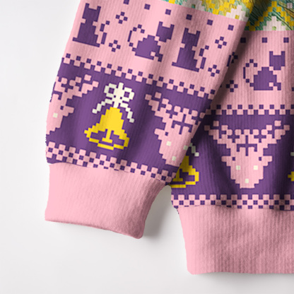 Purplehecate Garden Guardian Black Cat Fuzzy Ugly Christmas Sweatshirt