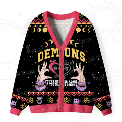 Purplehecate You're Never Alone If You Have Demons Ugly Cardigan Sweaters