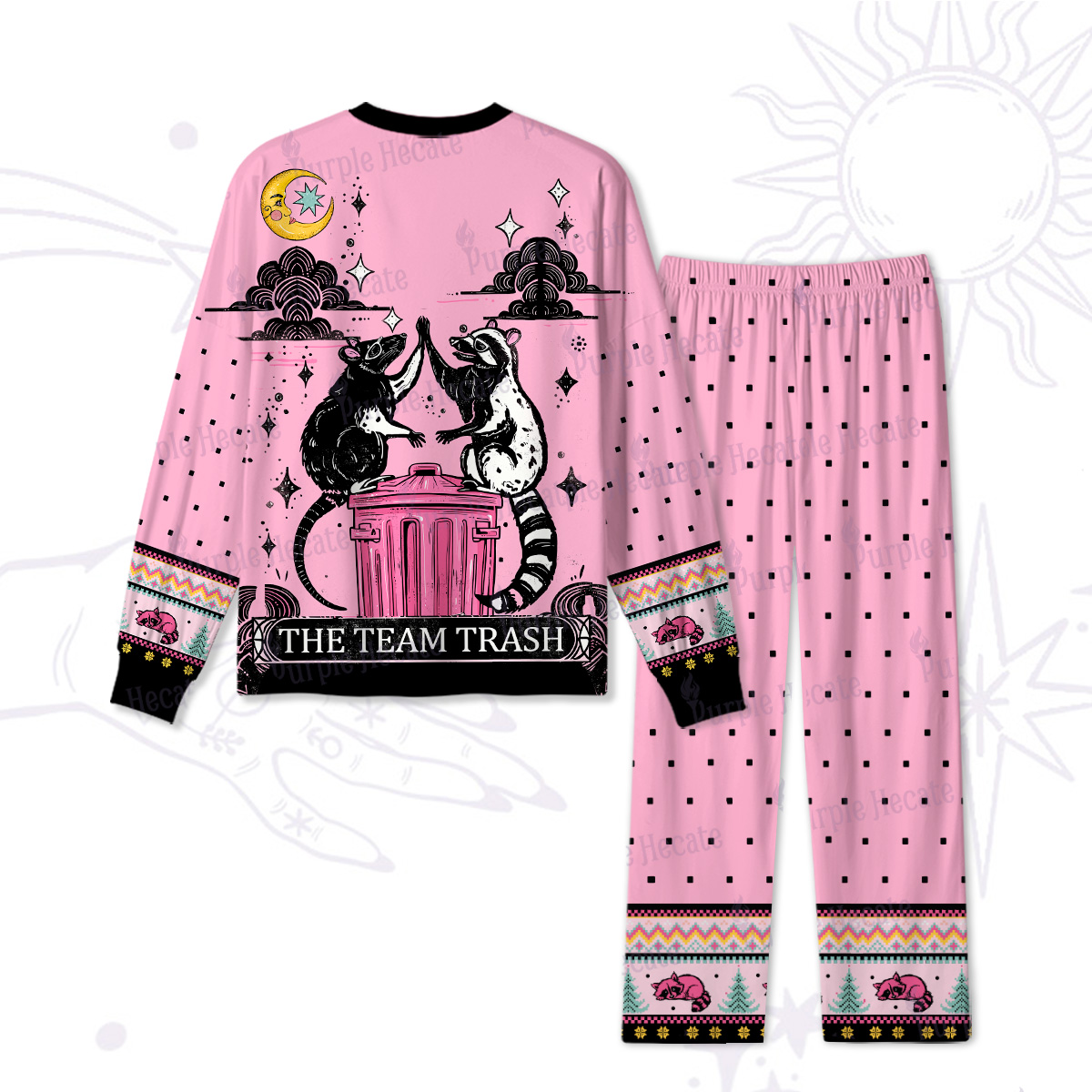 Purplehecate The Team Trash Opossum Tarot Pajamas