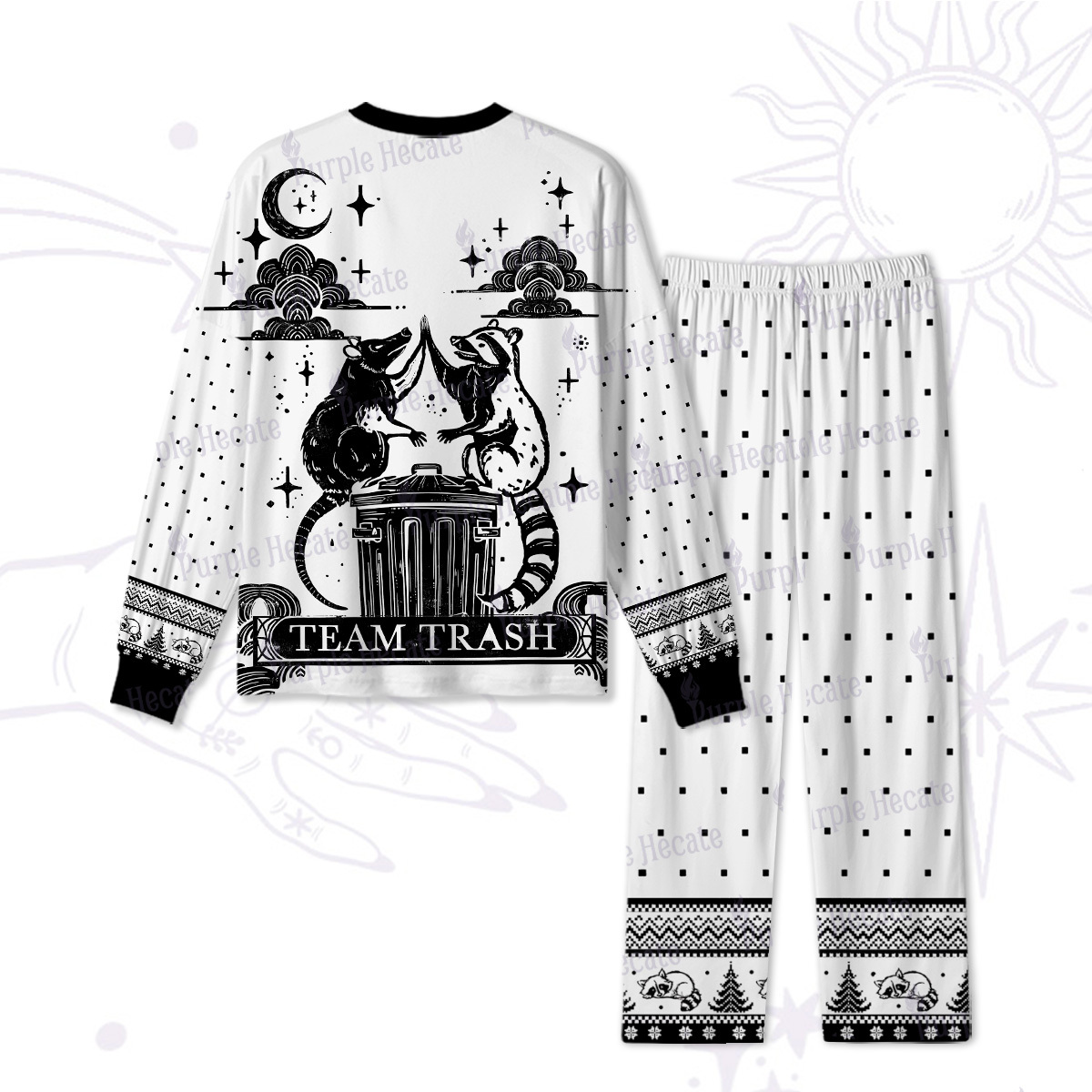 Purplehecate The Team Trash Raccoon Tarot Pajamas