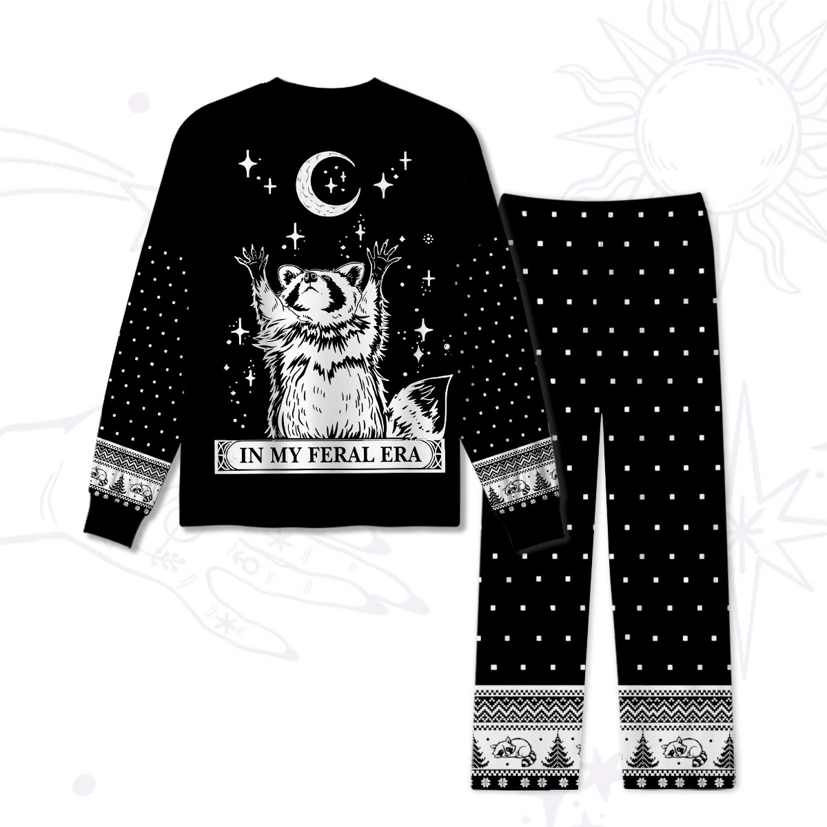 Purplehecate In My Feral Era Raccoon Christmas Pajamas Pajamas