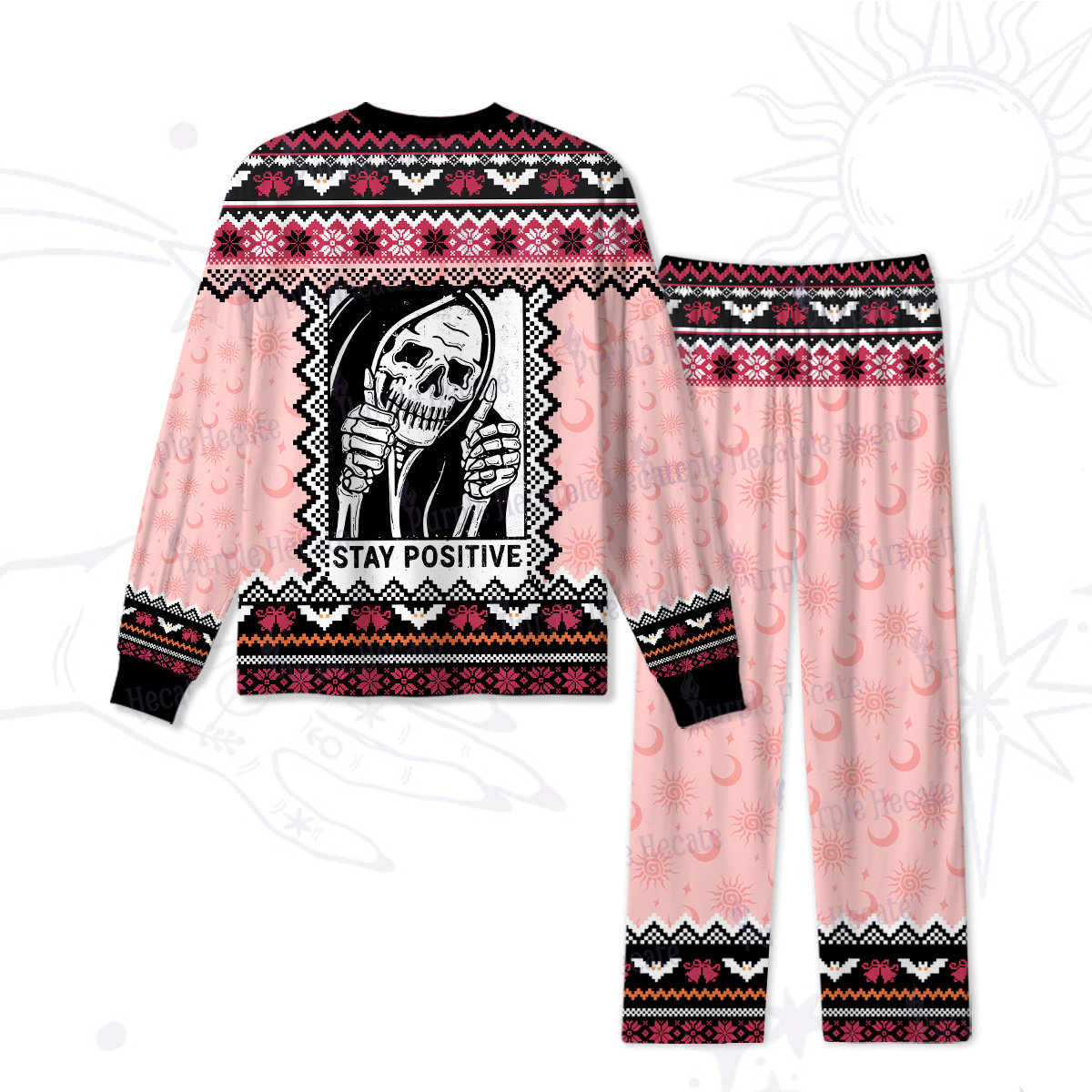 Purplehecate Stay Positive Christmas Pajamas