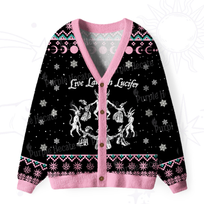 Purplehecate Live Laugh Lucifer Ugly Cardigan Sweaters