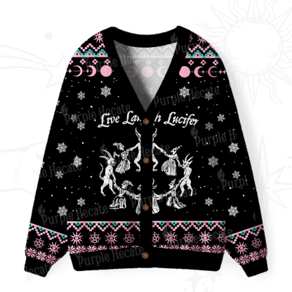 Purplehecate Live Laugh Lucifer Ugly Cardigan Sweaters