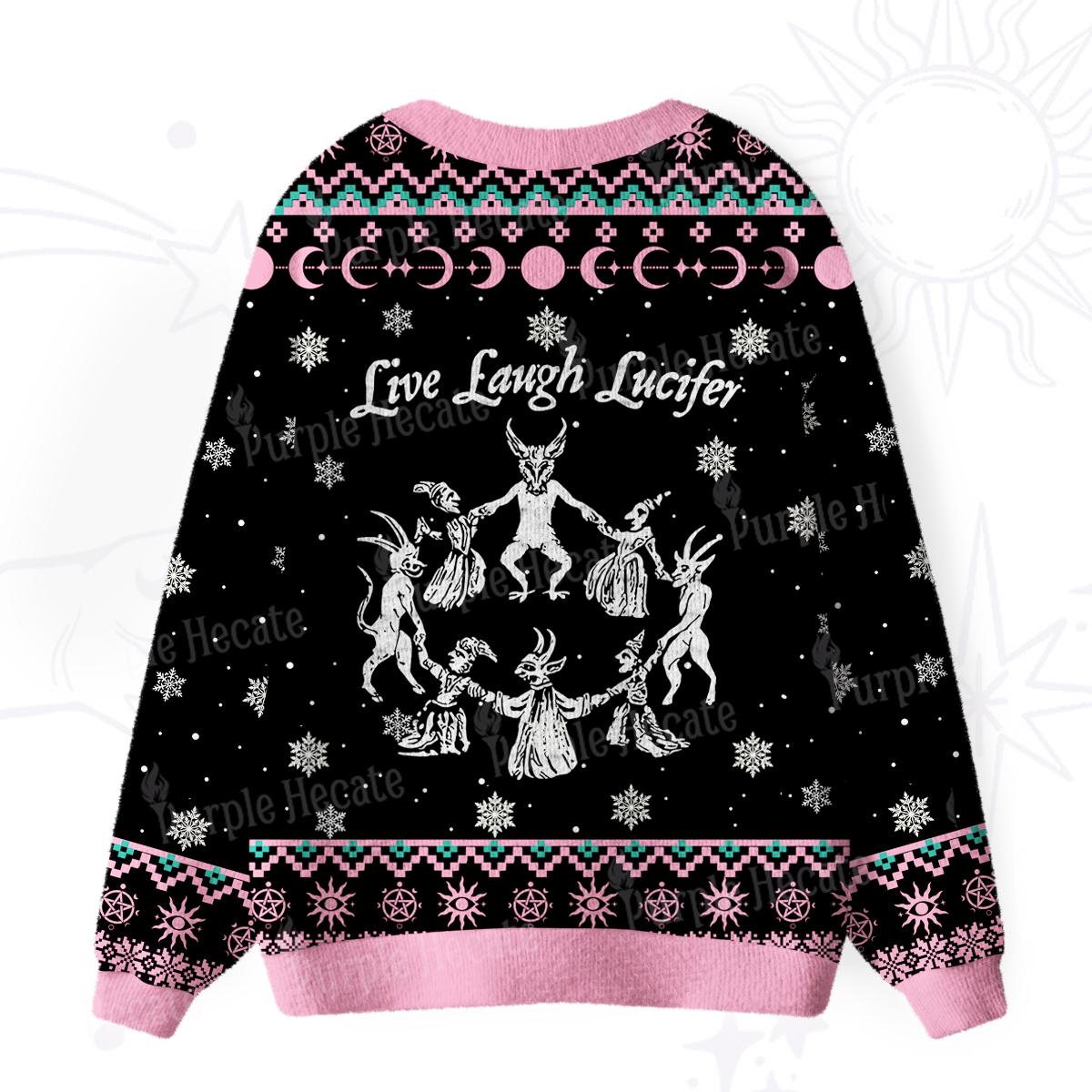 Purplehecate Live Laugh Lucifer Ugly Cardigan Sweaters