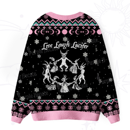 Purplehecate Live Laugh Lucifer Ugly Cardigan Sweaters