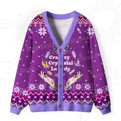 Purplehecate Crazy Crystal Lady Ugly Cardigan Sweaters