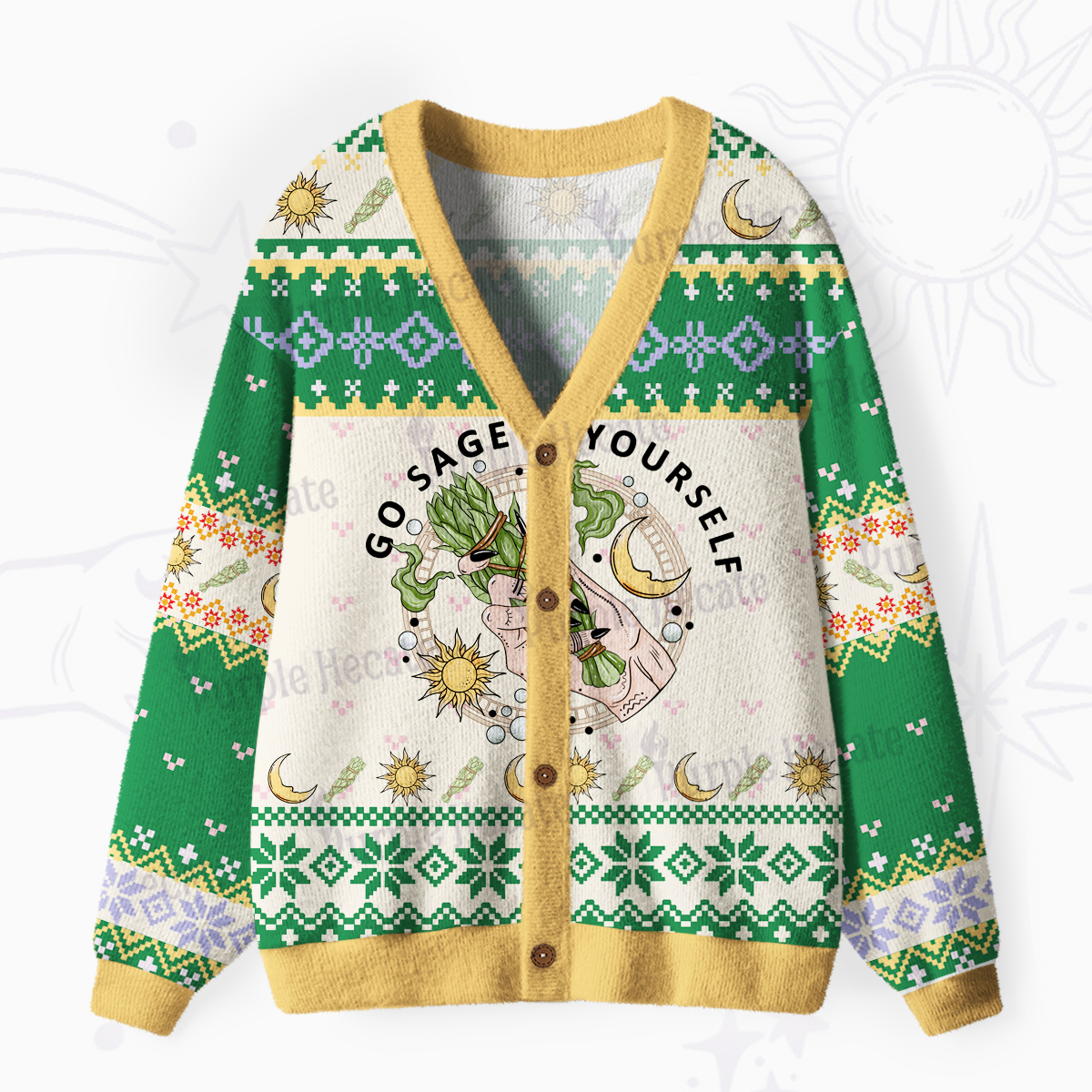 Purplehecate Go Sage Yourself Ugly Cardigan Sweaters