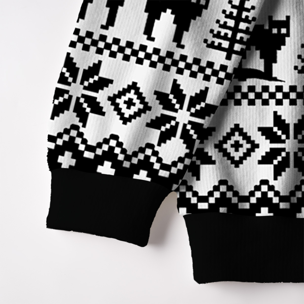 Purplehecate Moonlit Tree Guardian Black Cat Fuzzy Ugly Sweatshirt