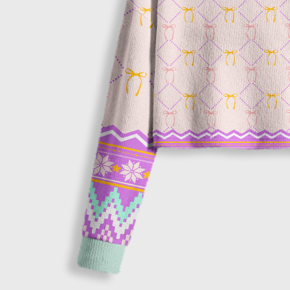 Purplehecate The Audacity Goddess Crop Fuzzy Ugly Sweatshirt