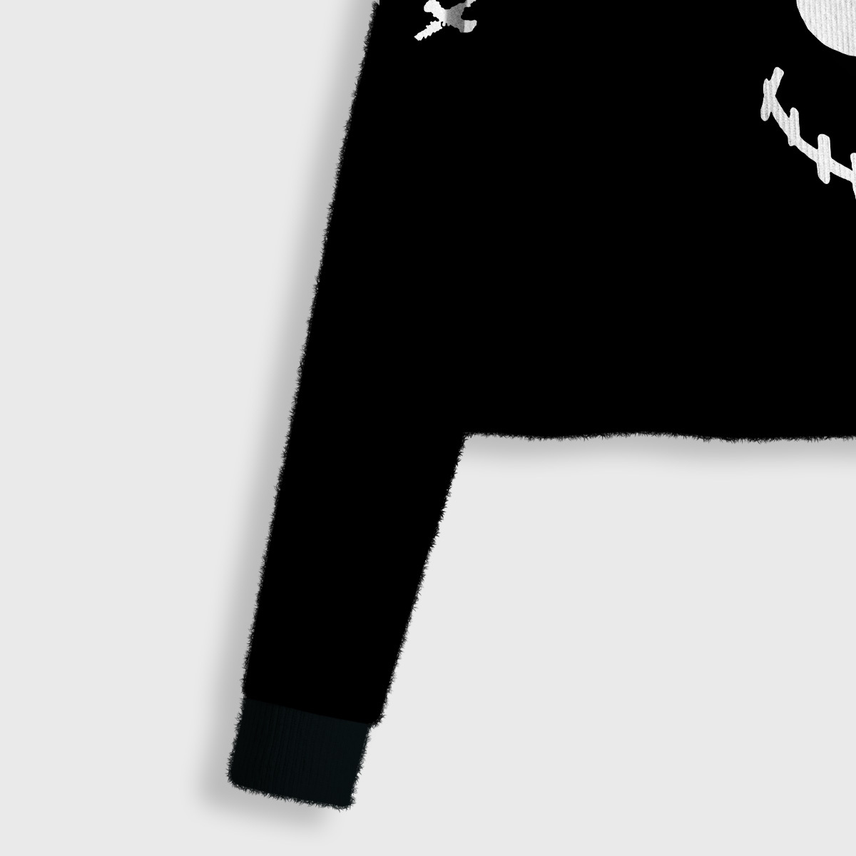 Purplehecate Nightmare Skeleton King Crop Fuzzy Ugly Sweatshirt