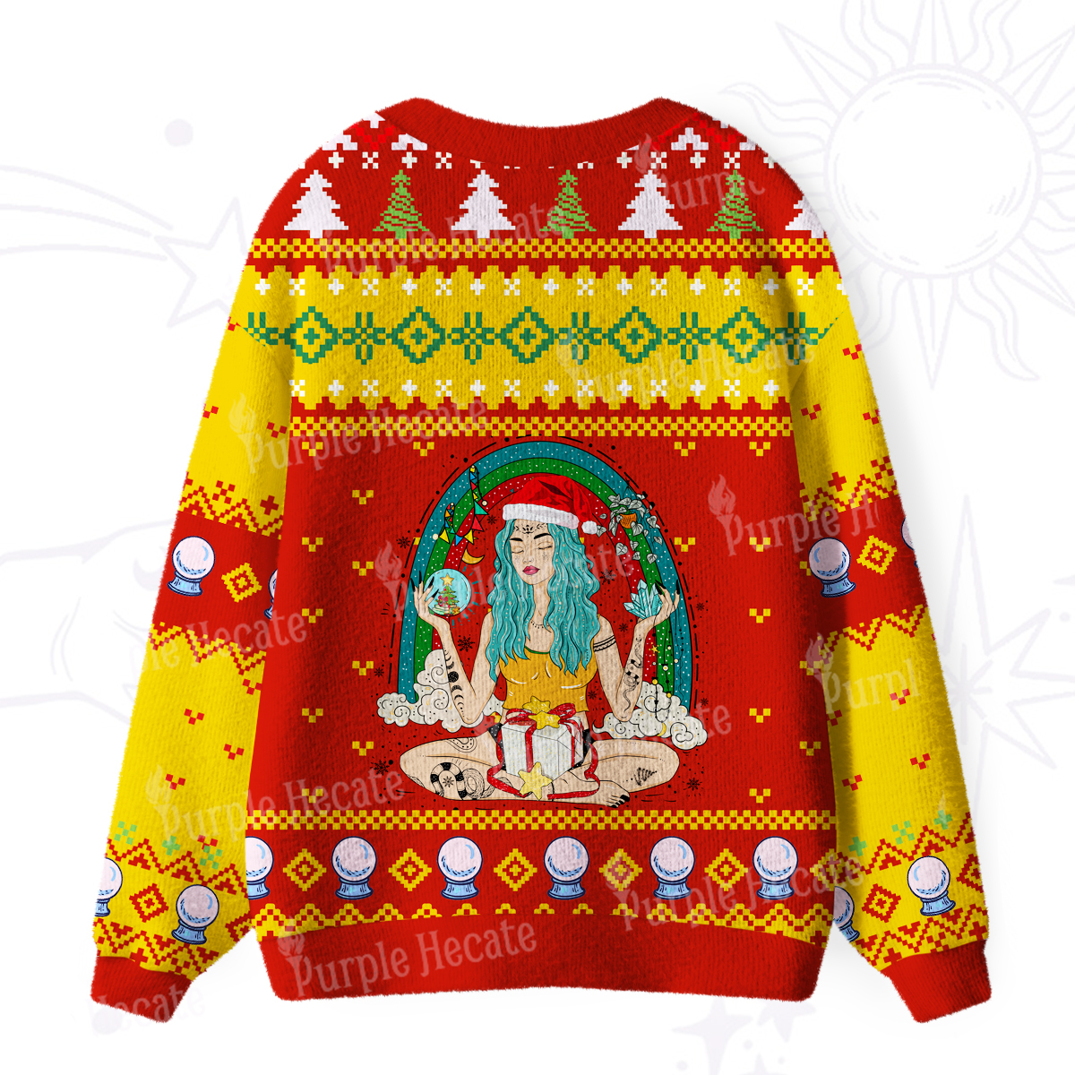Purplehecate Christmas I'm The Queen Of All My Dreams Ugly Cardigan Sweaters