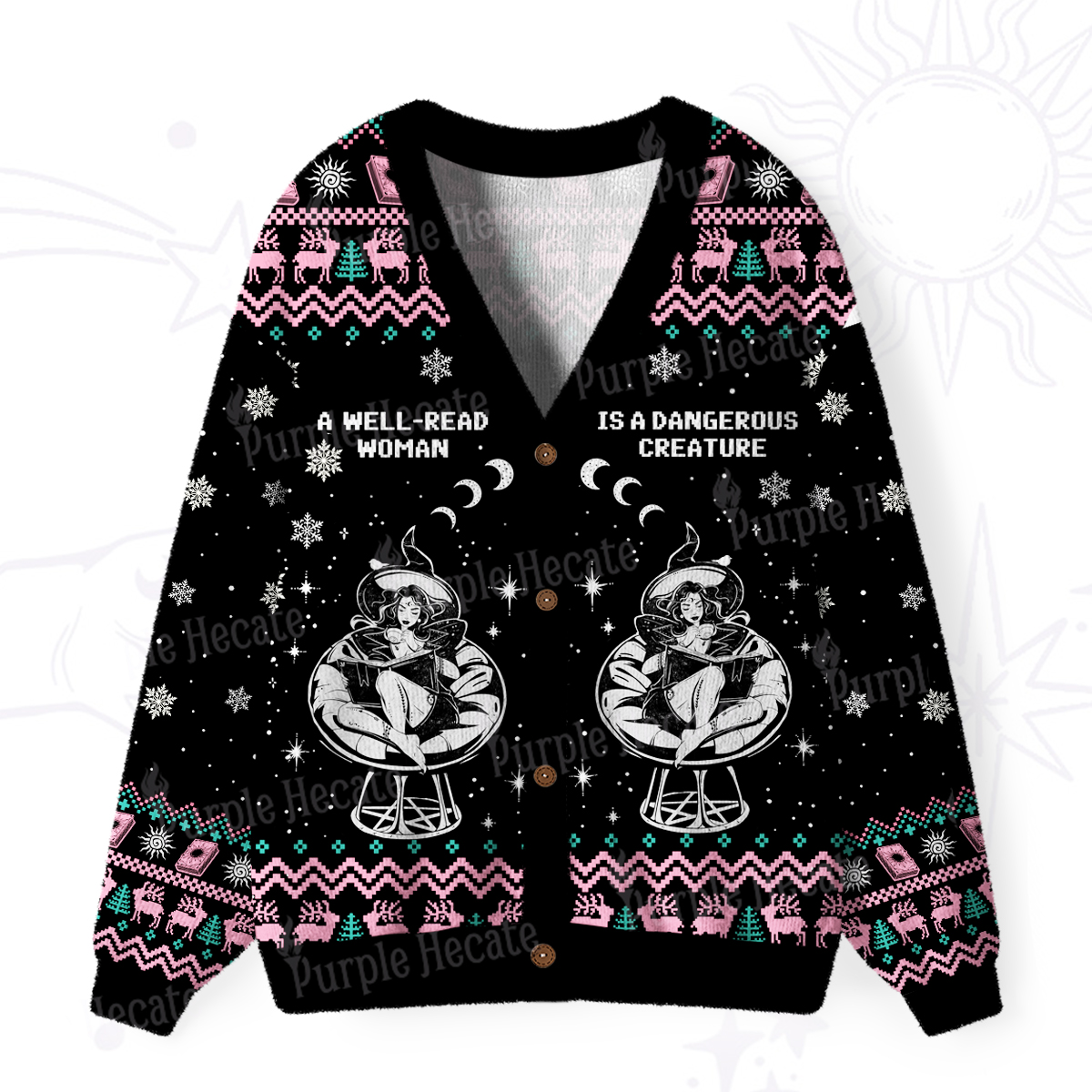 Purplehecate A Well Read Woman Bookish Ugly Cardigan Sweaters