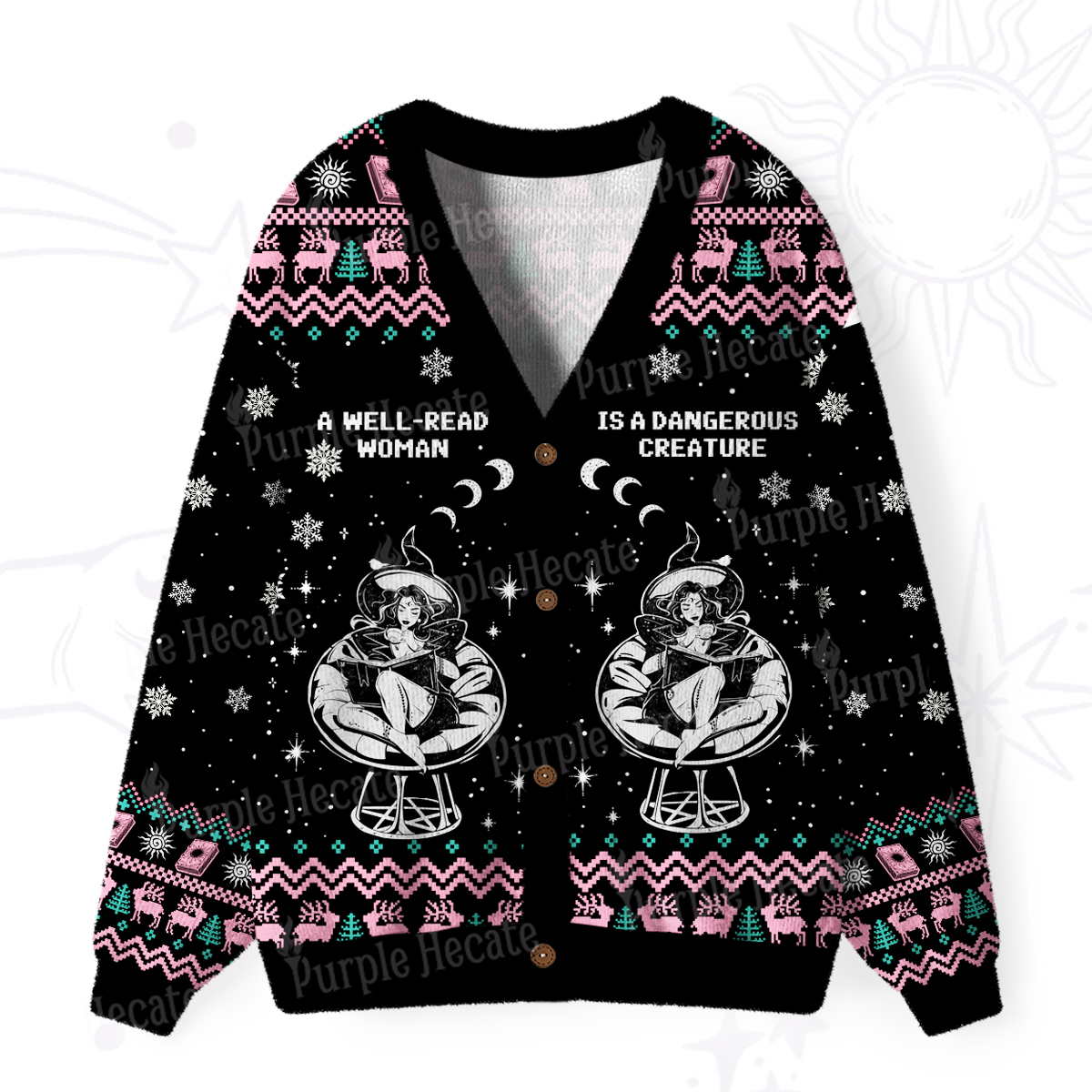 Purplehecate A Well Read Woman Bookish Ugly Cardigan Sweaters