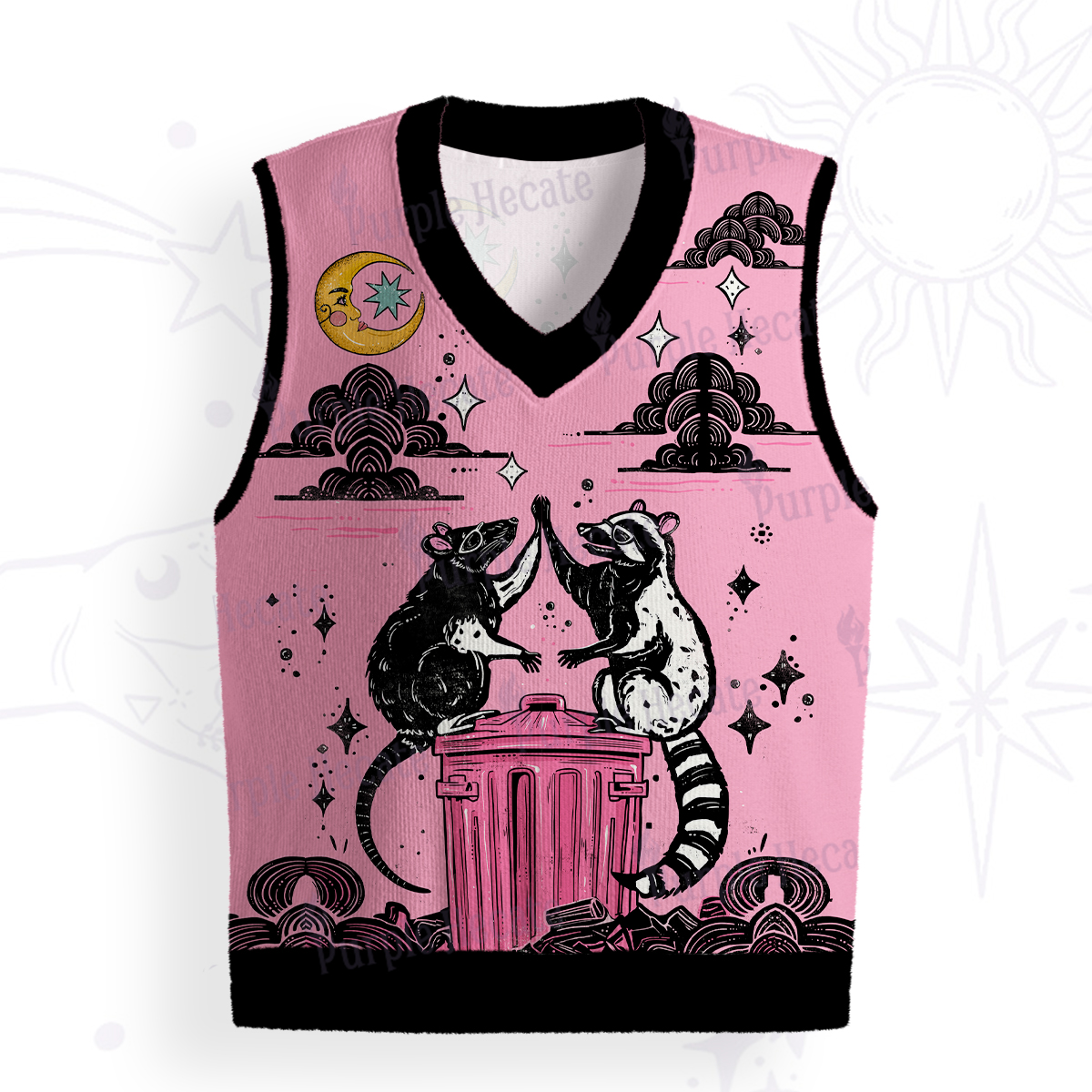 Purplehecate The Team Trash Opossum Tarot Ugly Christmas Vest