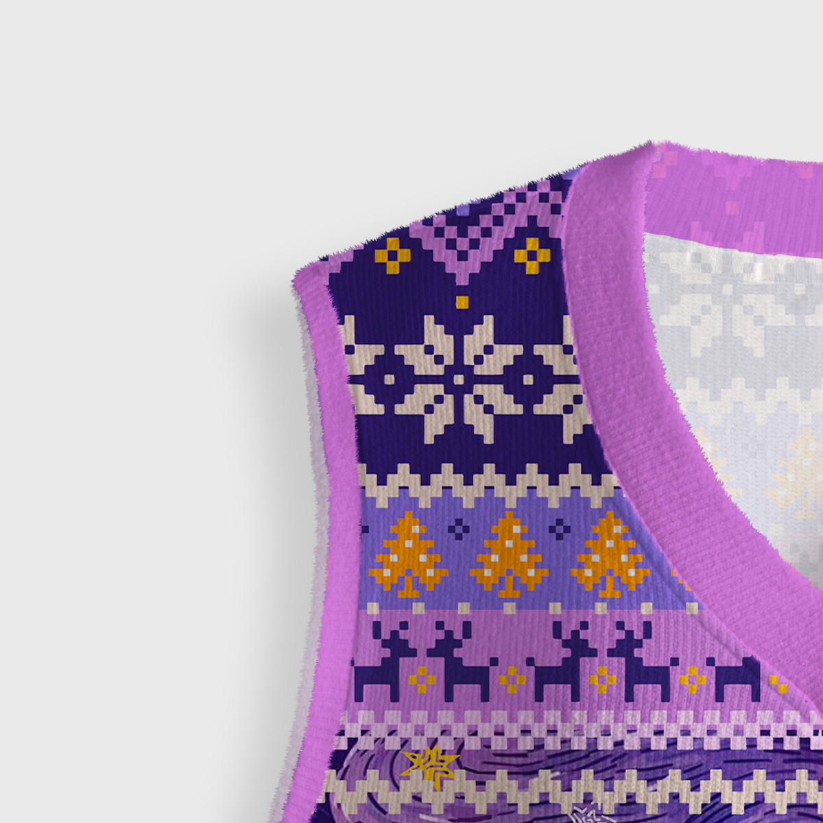 Purplehecate Mystic Cat Beneath the Cosmic Veil Ugly Christmas Vest