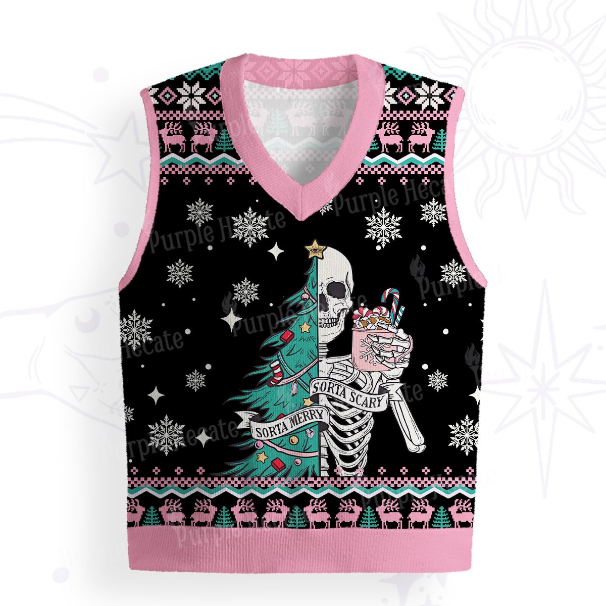 Purplehecate Sorta Merry Sorta Scary Christmas Ugly Sweater Vest