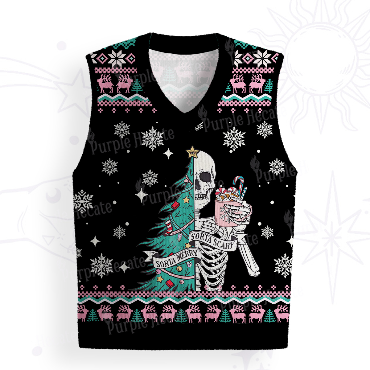 Purplehecate Sorta Merry Sorta Scary Christmas Ugly Sweater Vest