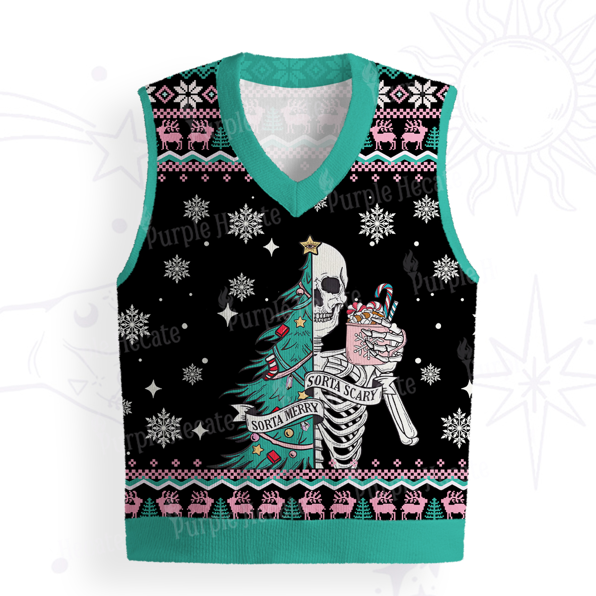 Purplehecate Sorta Merry Sorta Scary Christmas Ugly Sweater Vest