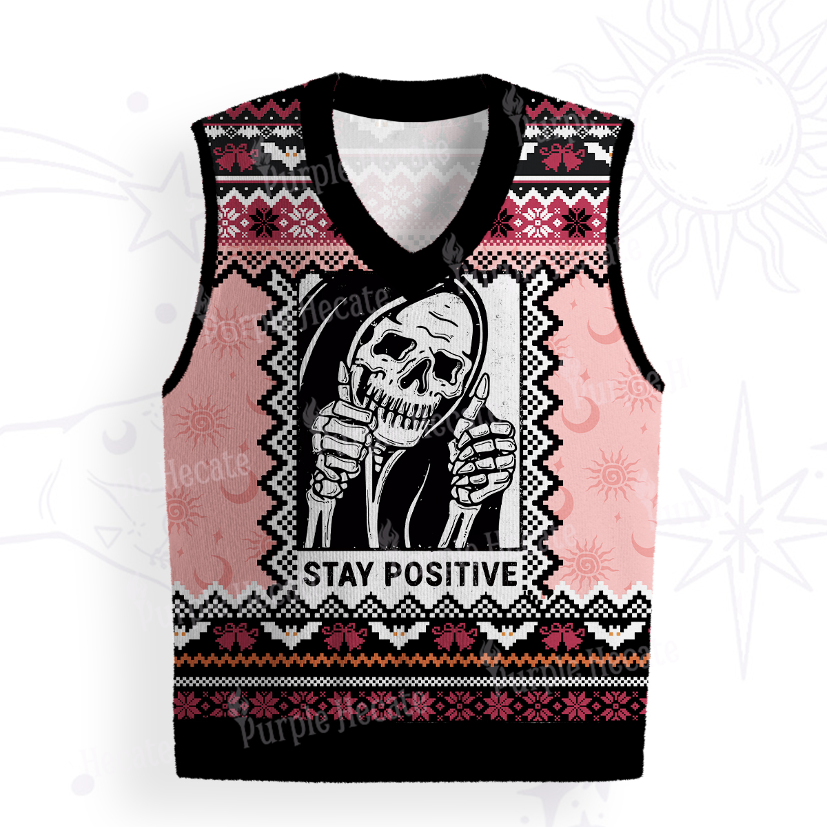 Purplehecate Stay Positive Ugly Sweater Vest