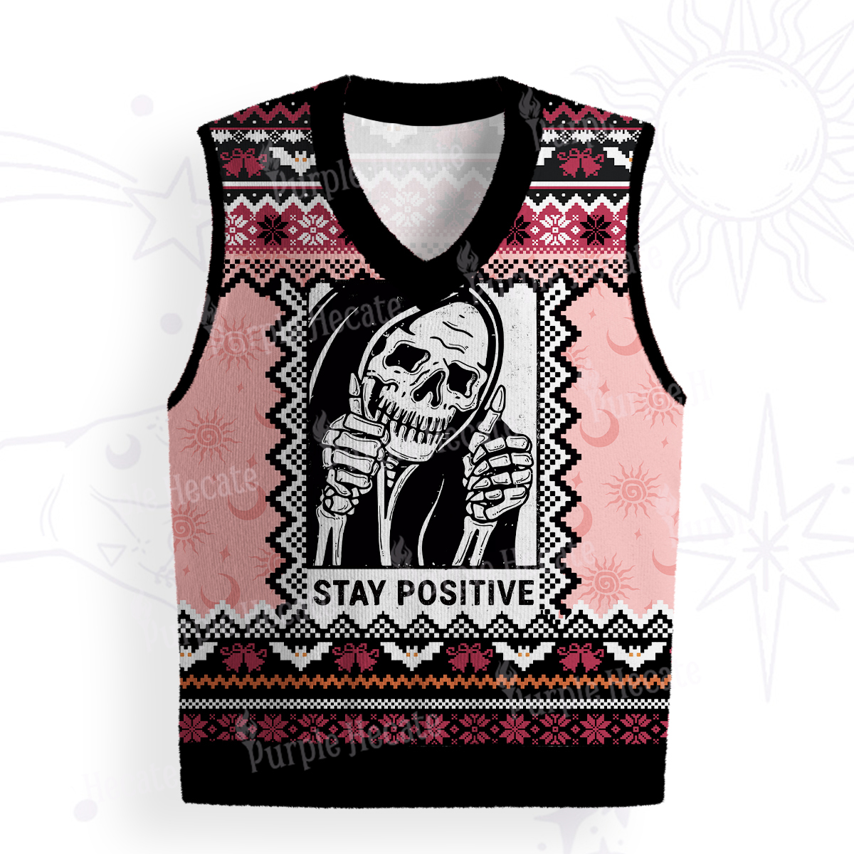 Purplehecate Stay Positive Ugly Sweater Vest