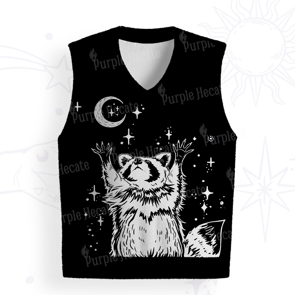 Purplehecate In My Feral Era Raccoon Ugly Sweater Vest