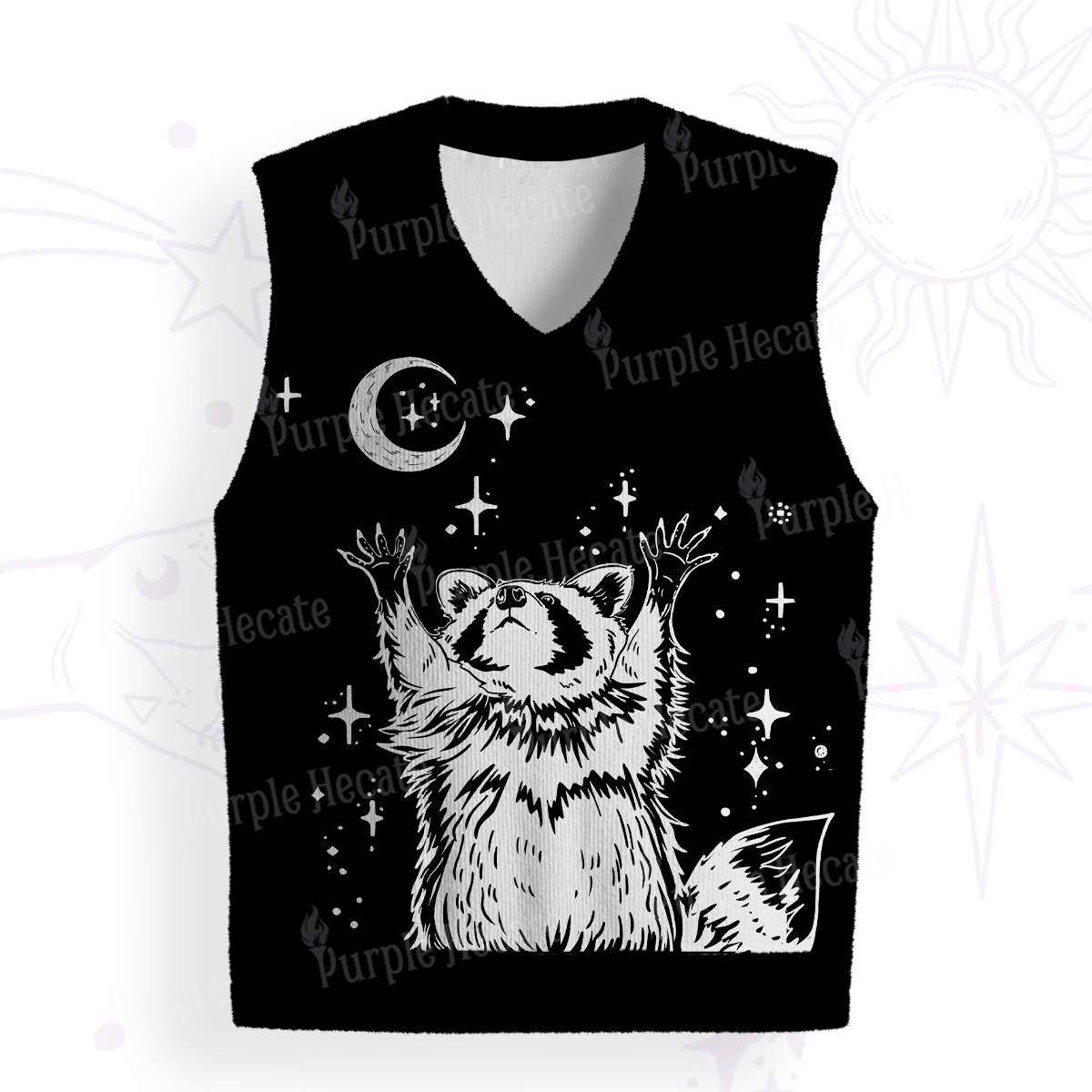 Purplehecate In My Feral Era Raccoon Ugly Sweater Vest