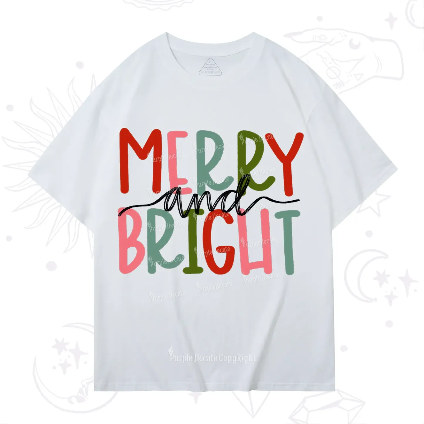 Purplehecate Merry and Bright Christmas T-Shirt