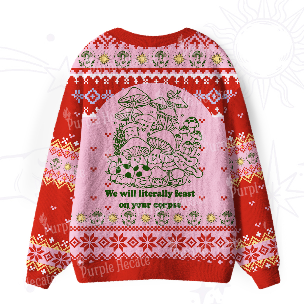 Purplehecate We Will Literally Feast on Your Corpse Ugly Cardigan Sweaters