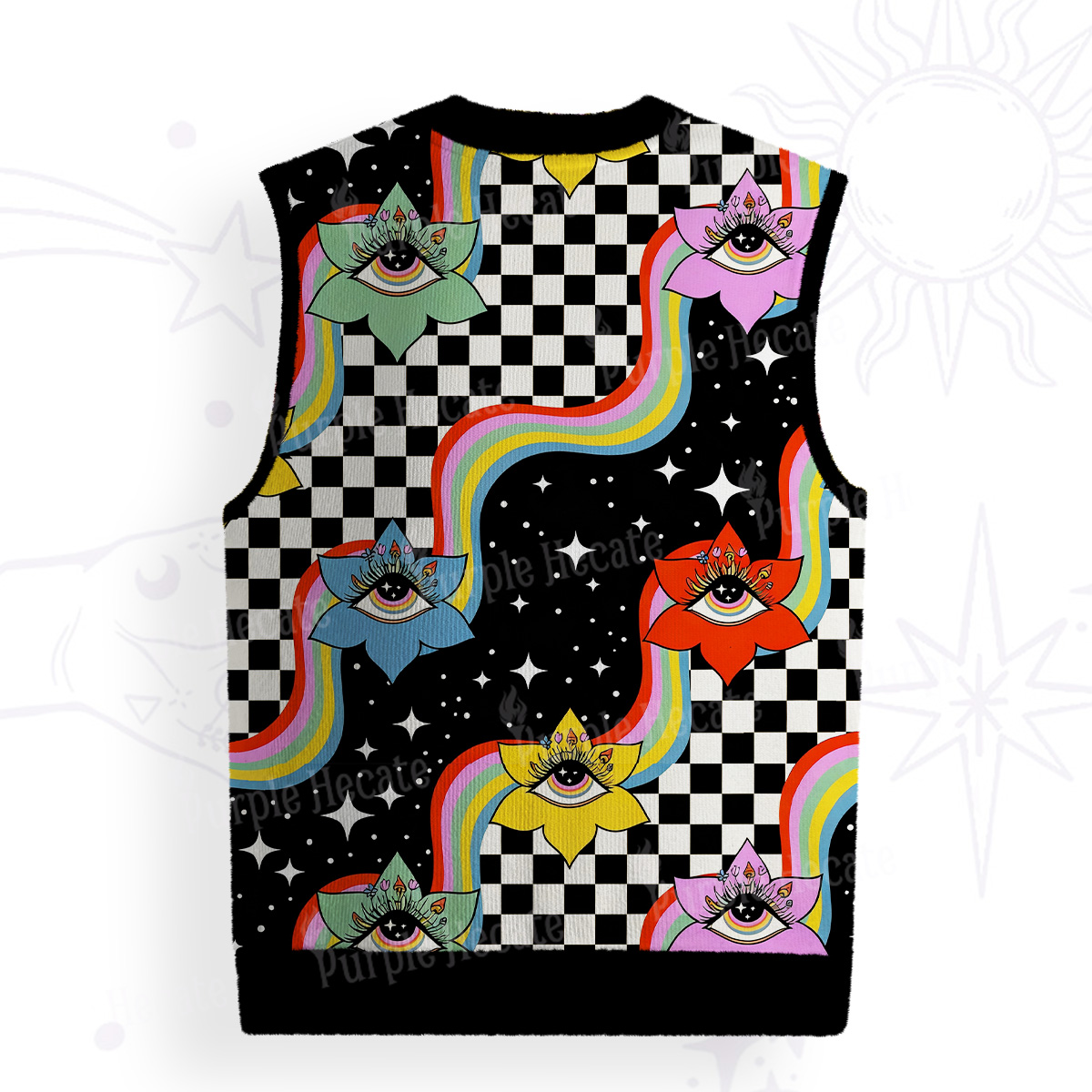 Purplehecate Enchanted Eye Blossom Ugly Sweater Vest