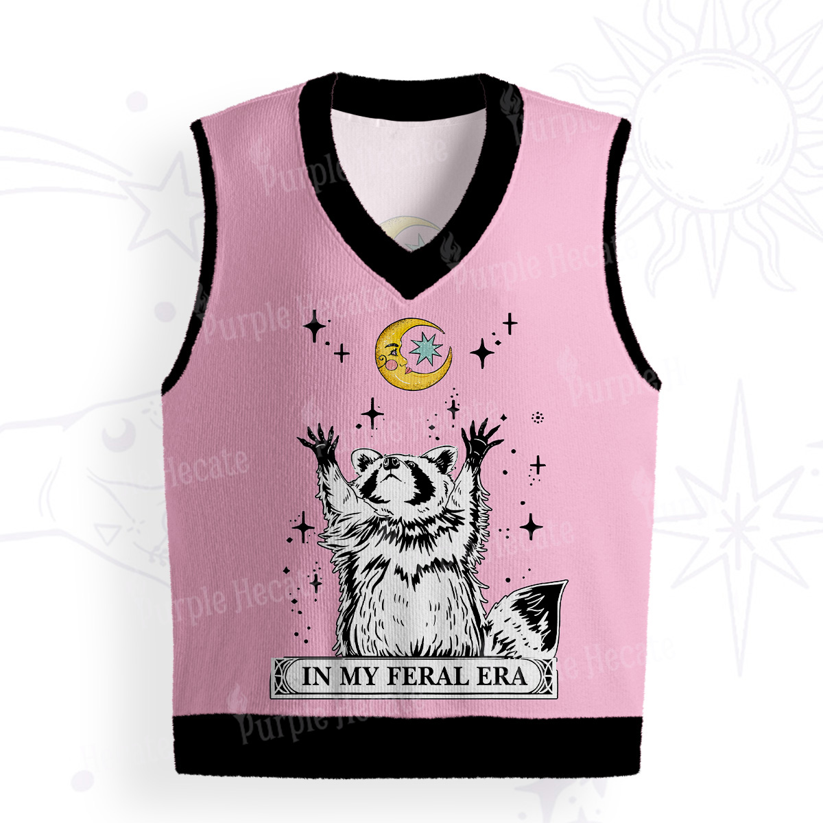 Purplehecate In My Feral Era Raccoon Ugly Sweater Vest