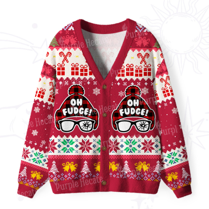 Purplehecate Oh Fudge Christmas Ugly Cardigan Sweaters