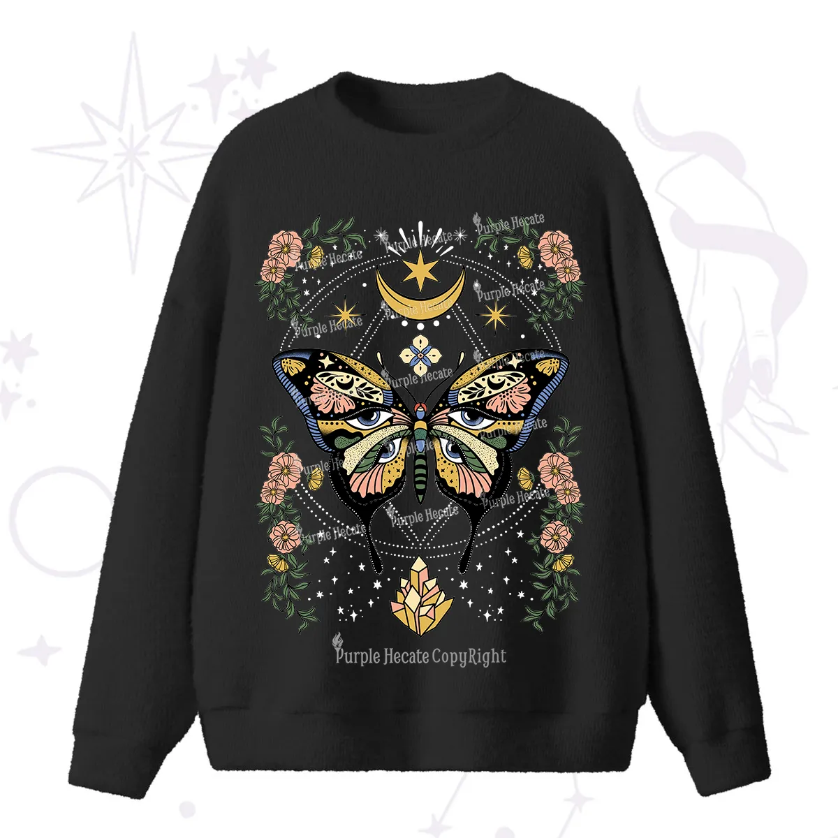 Purplehecate I Am Opening Fuzzy Ugly Sweater