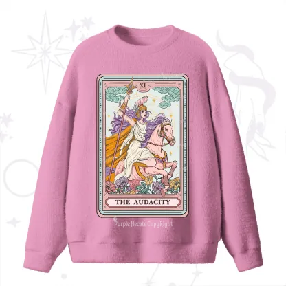 Purplehecate The Audacity Tarot Card Fuzzy Ugly Sweater