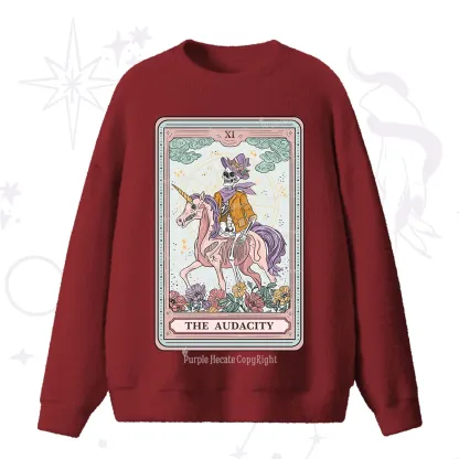 Purplehecate The Audacity Tarot Card Fuzzy Ugly Sweater