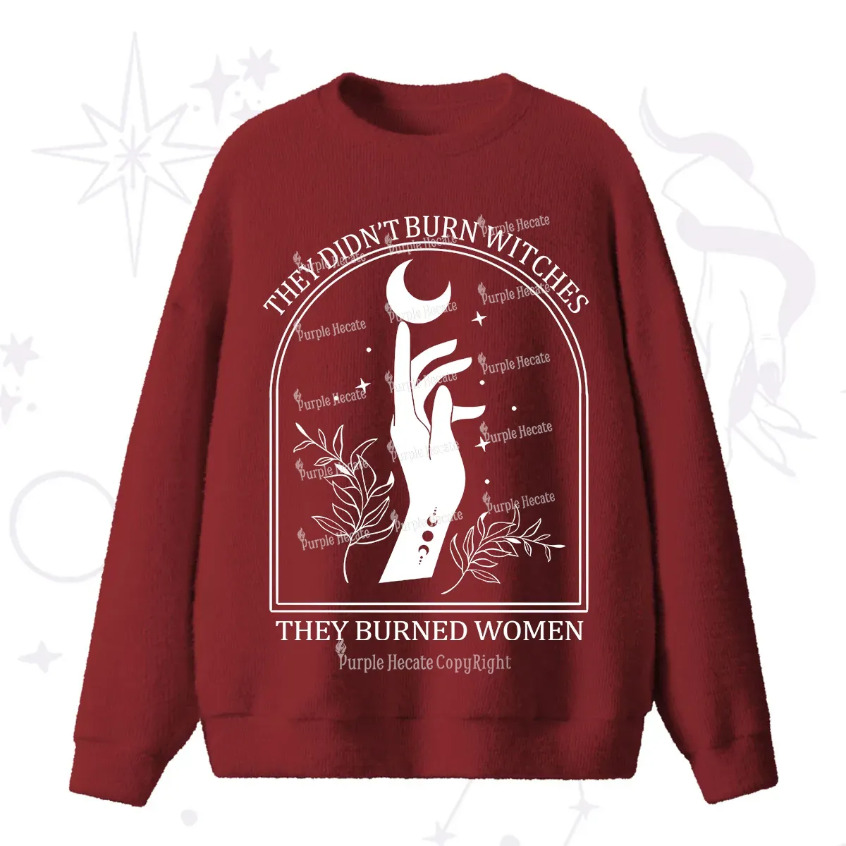 Purplehecate They Didn't Burn Witches They Burned Women Fuzzy Ugly Sweater
