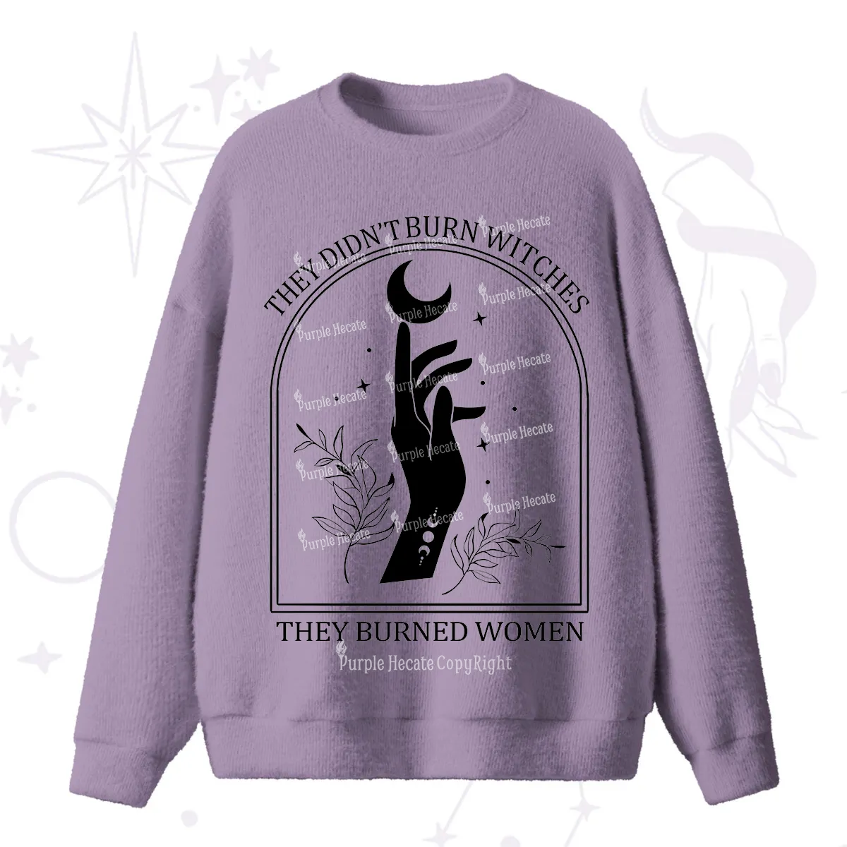 Purplehecate They Didn't Burn Witches They Burned Women Fuzzy Ugly Sweater