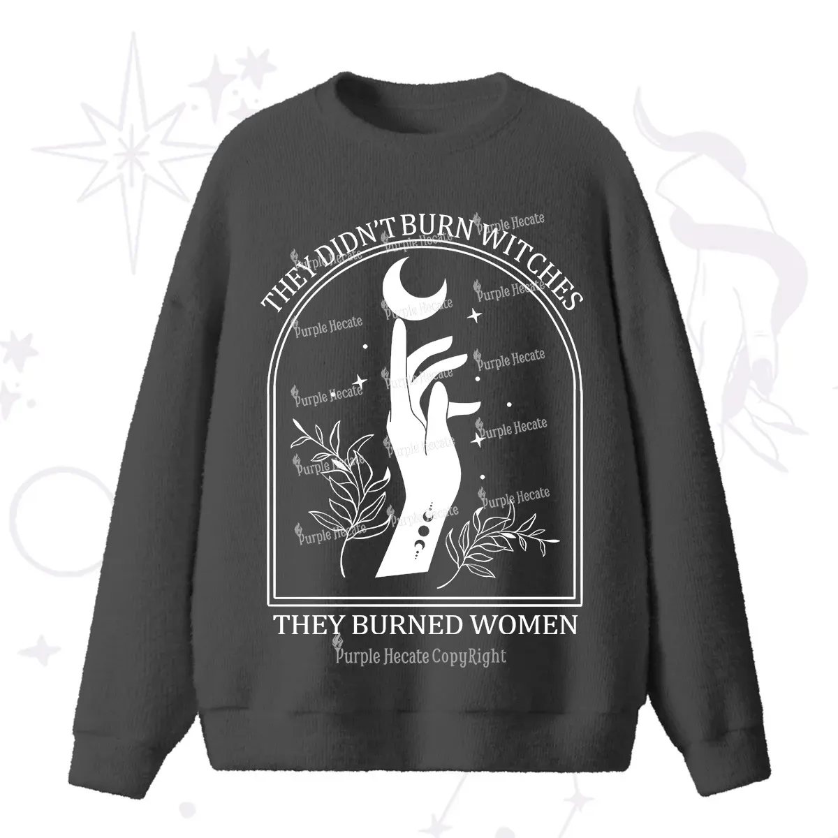 Purplehecate They Didn't Burn Witches They Burned Women Fuzzy Ugly Sweater
