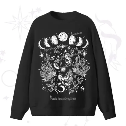 Purplehecate Reach For The Moon Fuzzy Ugly Sweater