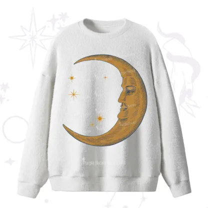 Purplehecate Celestial Moon Fuzzy Ugly Sweater