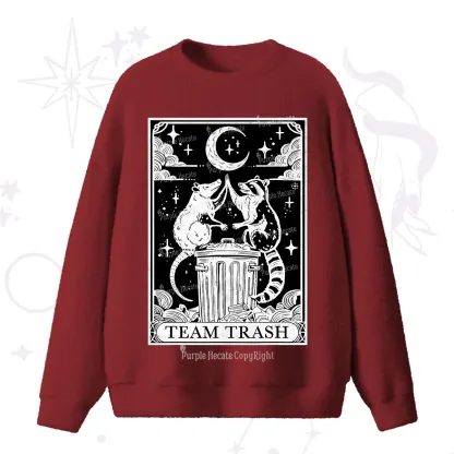Purplehecate The Team Trash Tarot Fuzzy Ugly Sweater