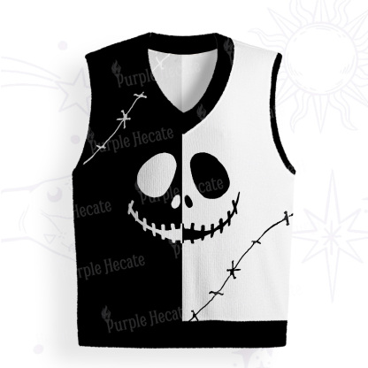 Purplehecate Nightmare Skeleton King Ugly Sweater Vest