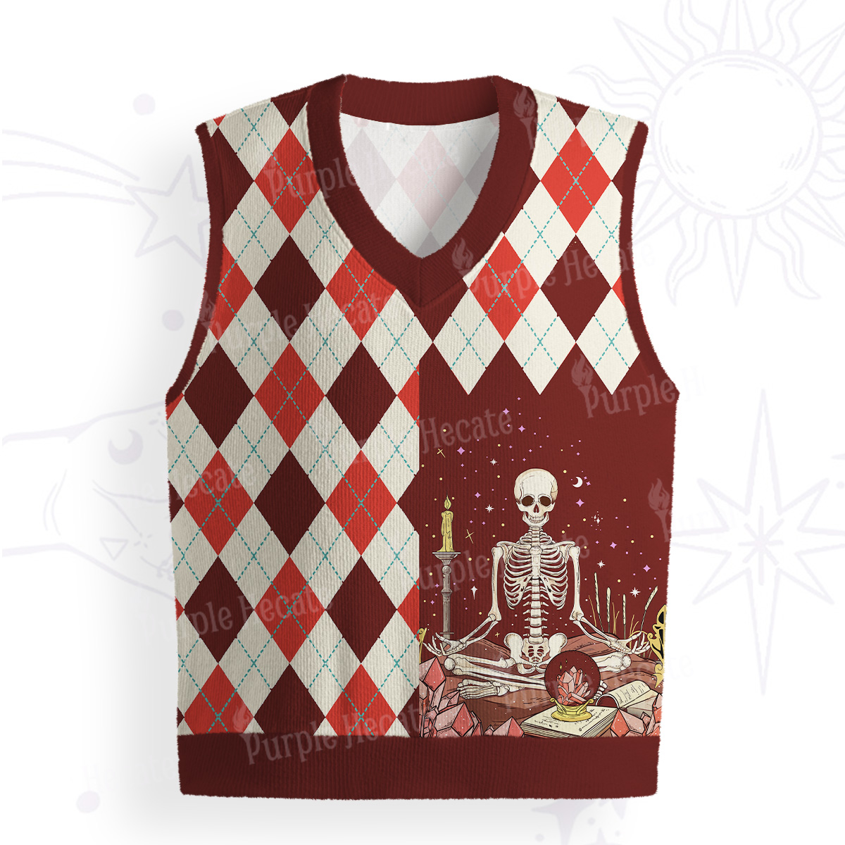 Purplehecate The Reader Tarot Ugly Sweater Vest