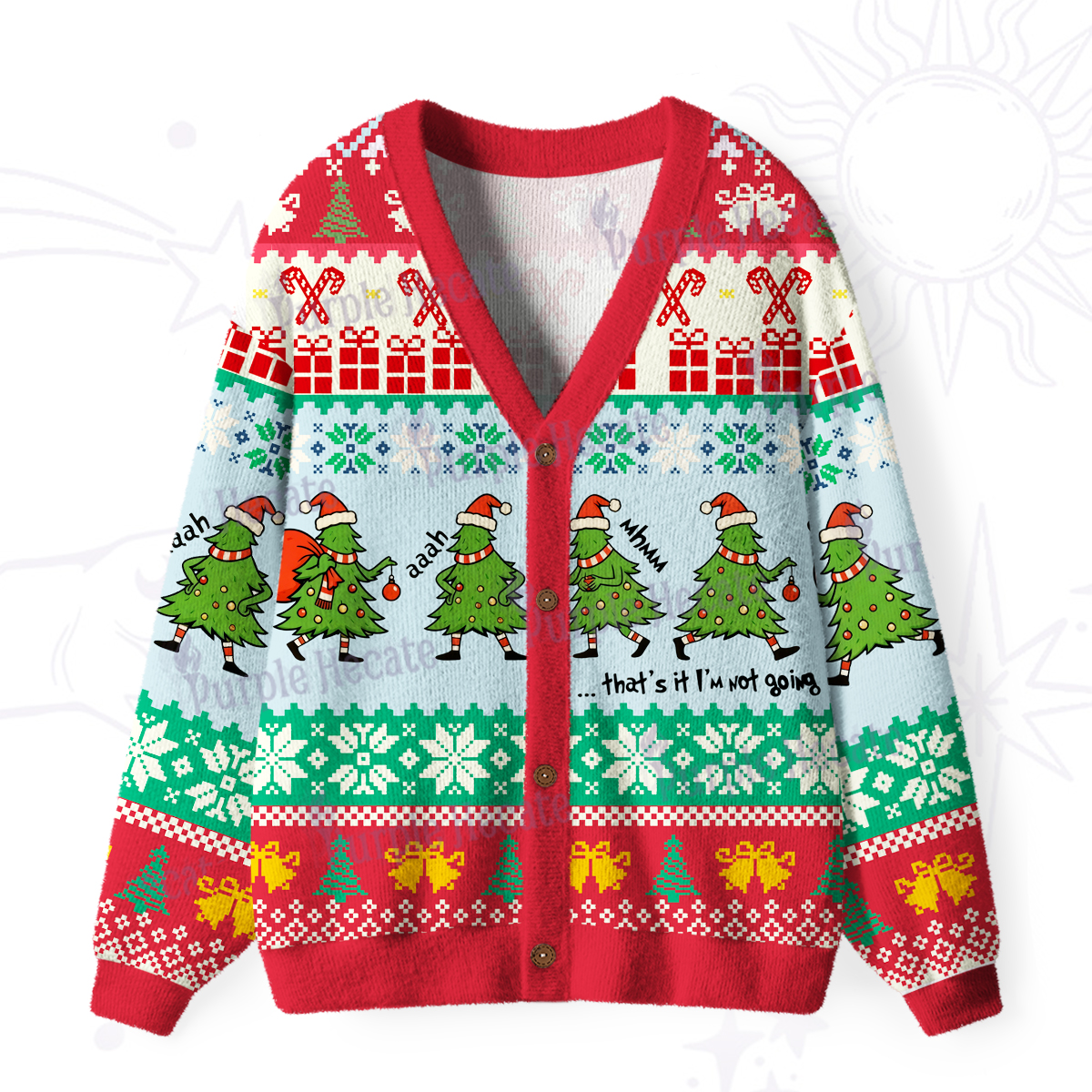 Purplehecate That's It I’m Not Going Christmas Ugly Cardigan Sweaters